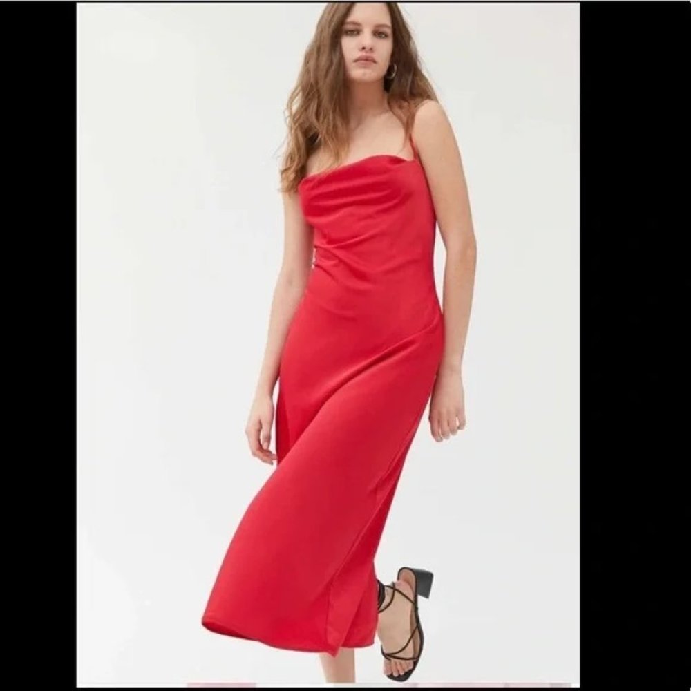 Urban Outfitters Red Trinity Midi Slip Dress L